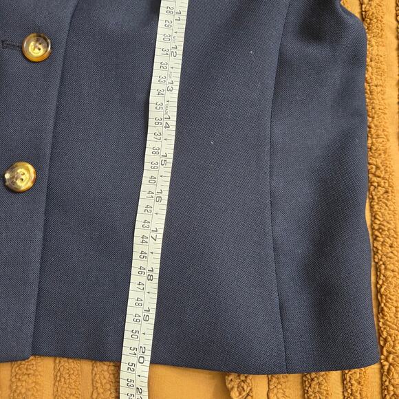 Orvis Womens USA Tailored Classic Old Money Minimalist Navy Wool Blend Blazer 4P - Picture 11 of 11